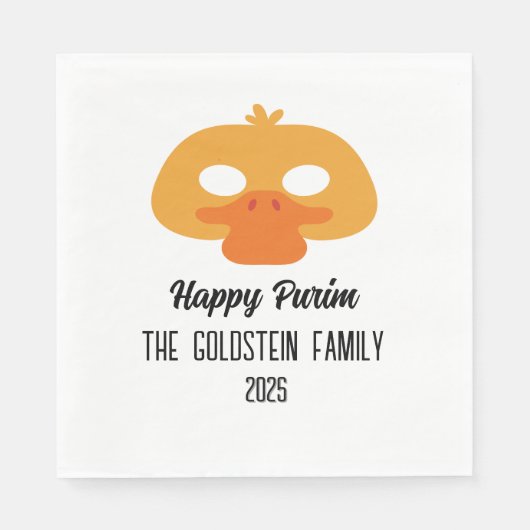 Purim eendenmasker maskerade kostuum servet (Voorkant)
