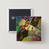 Purim Esther Celebration Art Print Square Button (Voorkant /achterkant)