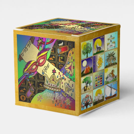 Purim Esther Celebration Dark Art Print Bedankdoosjes (Voorkant Zijde)