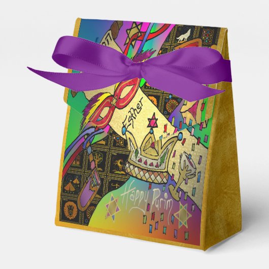 Purim Esther Celebration Dark Art Print Bedankdoosjes (Voorkant Zijde)