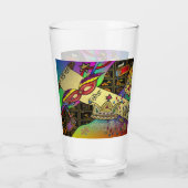 Purim Esther Celebration Dark Art Print Glas (Achterkant)