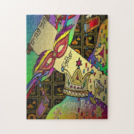 Purim Esther Celebration Dark Art Print Legpuzzel (Verticaal)