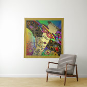 Purim Esther Celebration Dark Art Print Tapestry Wandkleed (In Situ (horizontaal))