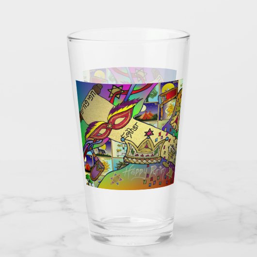 Purim Esther Celebration Light Art Print Glas (Achterkant)