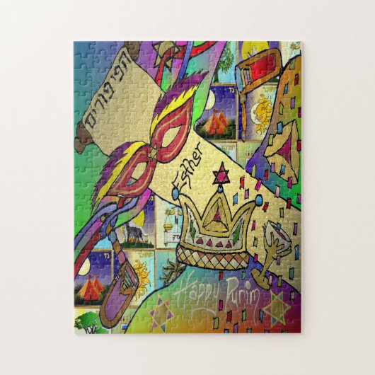 Purim Esther Celebration Light Art Print Legpuzzel (Verticaal)