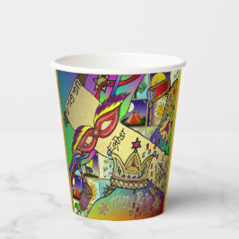 Purim Esther Celebration Light Art Print Papieren Bekers