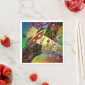Purim Esther-viering donkere kunstprint Servet (Insitu)