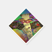Purim Esther-viering donkere kunstprint Servet (Hoek)