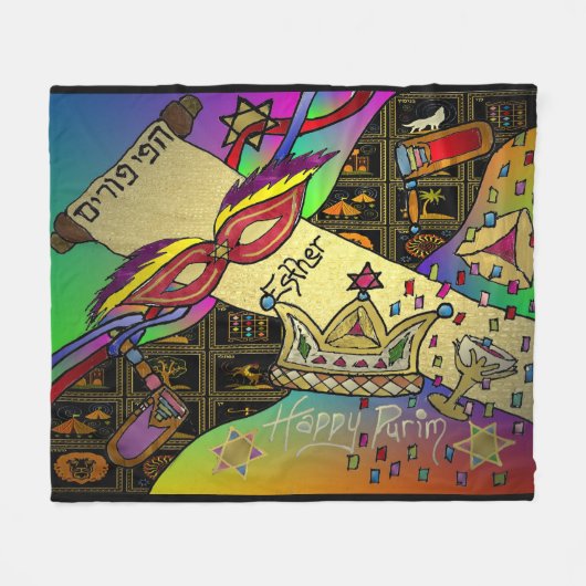 Purim Esther-viering Kunstprint fleece deken (Voorkant (Horizontaal))