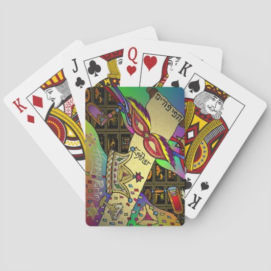 Purim Esther-viering kunstprint speelkaarten (Achterkant)