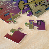 Purim Esther-viering Licht Kunstprint Legpuzzel (Zijkant)