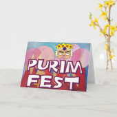 Purim Fest Kaart (Gele Bloem)