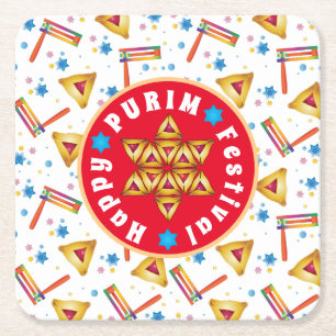 Purim Festival Jewish Holiday Gifts Hamantaschen Kartonnen Onderzetters