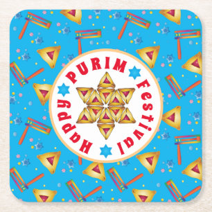 Purim Festival Jewish Holiday Gifts Hamantaschen Kartonnen Onderzetters