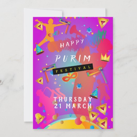 Purim Festival Masquerade Kinder Partij Feestdagenkaart (Voorkant)