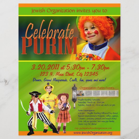 purim flyer (Voorkant)