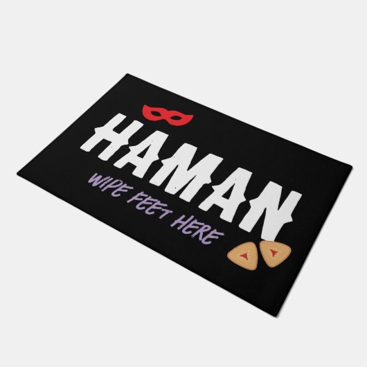 Purim Funny Haman Veeg Voeten Hier Mat (Schuin)