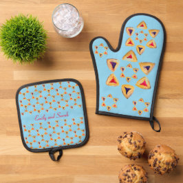 Purim Hamantaschen  Blue Ovenwant & Pannenlap Set