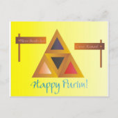 Purim Hamantaschen Briefkaart (Voorkant)