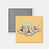 Purim hamantaschen gebak Sameach Oznei Haman Magneet (Voorkant / Achterkant)