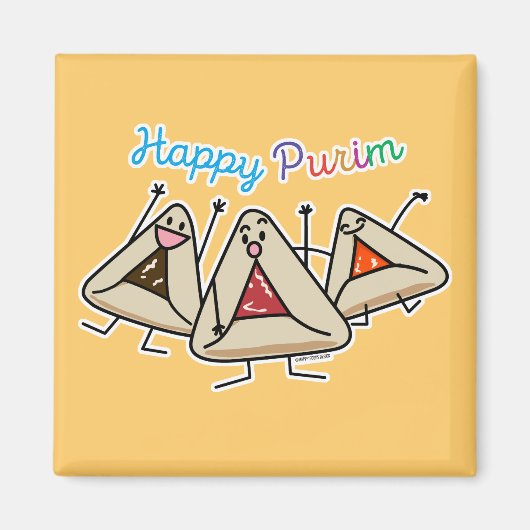 Purim hamantaschen gebak Sameach Oznei Haman Magneet (Voorkant)