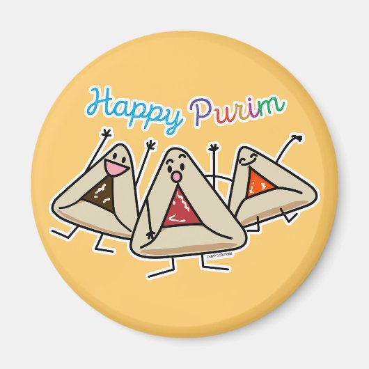 Purim hamantaschen gebak Sameach Oznei Haman Magneet (Voorkant)