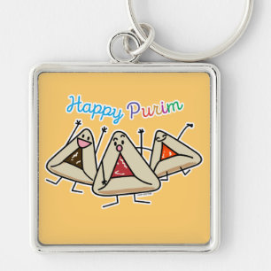 Purim hamantaschen gebak Sameach Oznei Haman Sleutelhanger