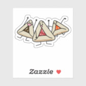 Purim hamantaschen gebak Sameach Oznei Haman Sticker (Vel)