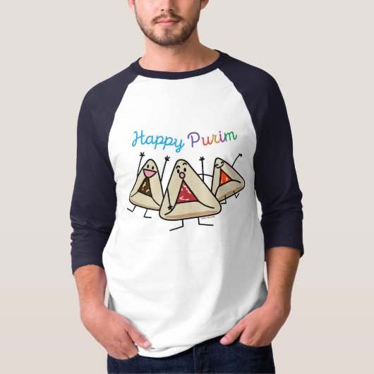 Purim hamantaschen gebak Sameach Oznei Haman T-shirt (Voorkant)