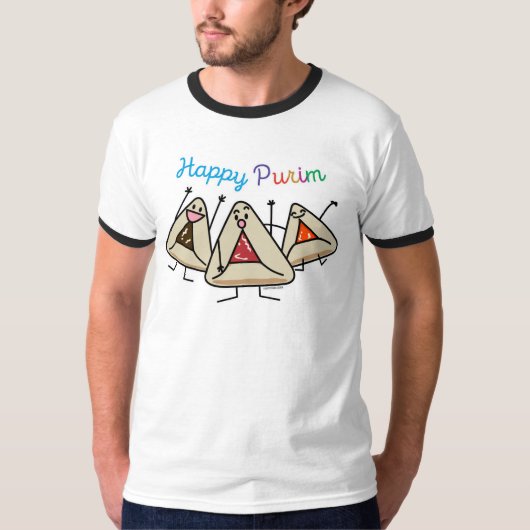 Purim hamantaschen gebak Sameach Oznei Haman T-shirt (Voorkant)