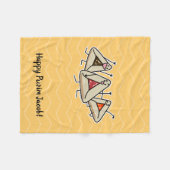 Purim hamantaschen gebakje Sameach Oznei Haman Fleece Deken (Voorkant (Horizontaal))