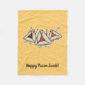 Purim hamantaschen gebakje Sameach Oznei Haman Fleece Deken (Voorkant)