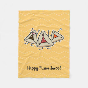 Purim hamantaschen gebakje Sameach Oznei Haman Fleece Deken