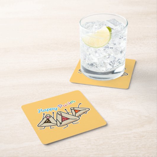 Purim hamantaschen gebakje Sameach Oznei Haman Kartonnen Onderzetters (Insitu)