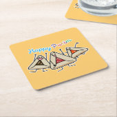 Purim hamantaschen gebakje Sameach Oznei Haman Kartonnen Onderzetters (Schuin)