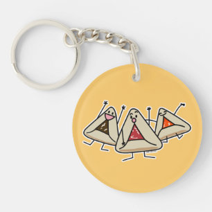 Purim hamantaschen gebakje Sameach Oznei Haman Sleutelhanger