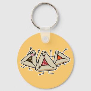 Purim hamantaschen gebakje Sameach Oznei Haman Sleutelhanger