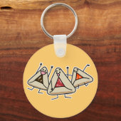 Purim hamantaschen gebakje Sameach Oznei Haman Sleutelhanger (Voorkant)