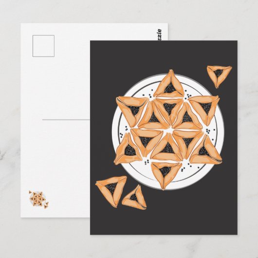 Purim Hamantash Hamantaschen Jewish Star Briefkaart (Voorkant / Achterkant)