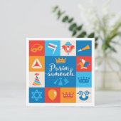 Purim - Invitación de fiesta o tarjeta de saludo Kaart (Staand voorkant)