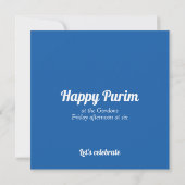 Purim - Invitación de fiesta o tarjeta de saludo Kaart (Achterkant)