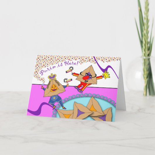 Purim is hier! Hamantaschen in de Kaart van het (Voorkant)