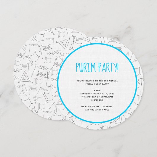 Purim Kaart (Voorkant / Achterkant)