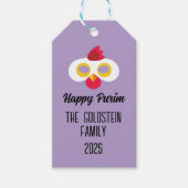 Purim kippenmasker gemaskerd kostuum cadeaulabel (Voorkant)