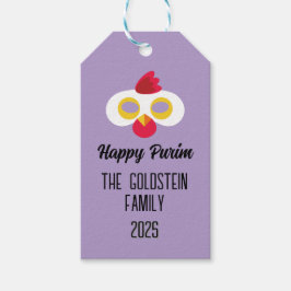 Purim kippenmasker gemaskerd kostuum cadeaulabel