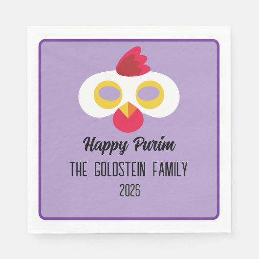 Purim kippenmasker gemaskerd kostuum servet (Voorkant)