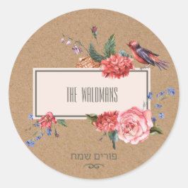 Purim Kraft-Sticker Ronde Sticker