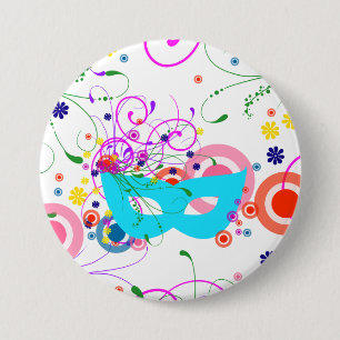 Purim Mask Ronde Button 7,6 Cm