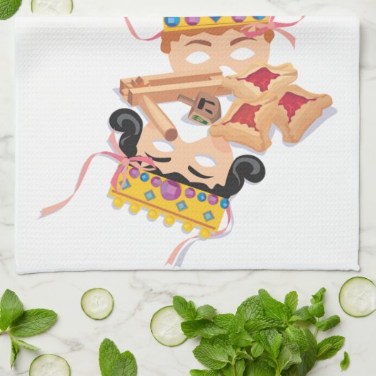 Purim Masker en Cookies Theedoek (Gevouwen)