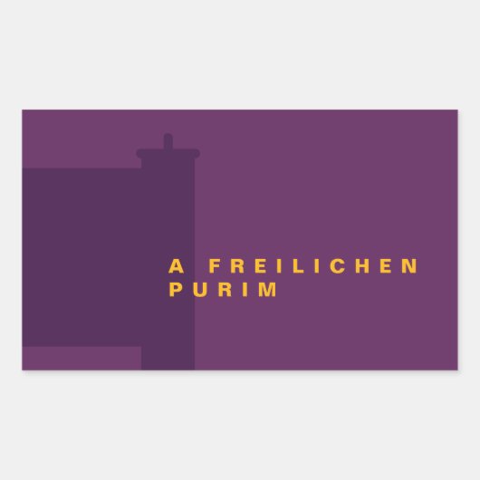 Purim Megillah Silhouette Mishloach Manot Rechthoekige Sticker (Voorkant)